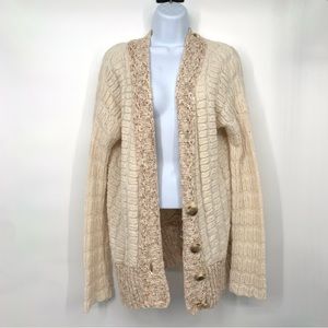 Free People knitted beige cardigan size medium